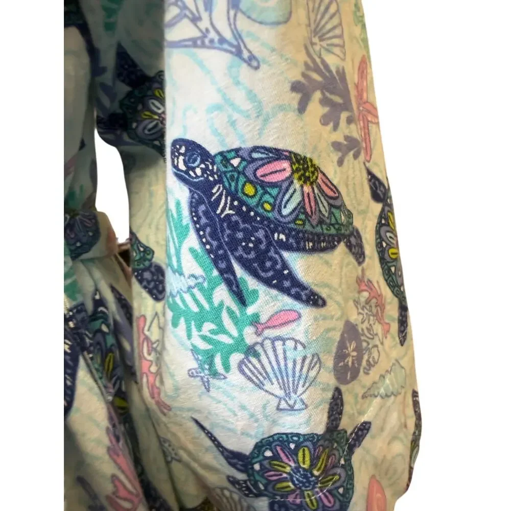 Vera  bradley nwt Turtle Dream knit cotton spandex blend robe Sm/ med